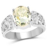 2.80 ct. Genuine Lemon Quartz .925 Sterling Silver Ring for women