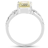 2.80 ct. Genuine Lemon Quartz .925 Sterling Silver Ring for women