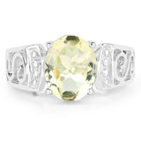 2.80 ct. Genuine Lemon Quartz .925 Sterling Silver Ring for women