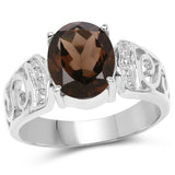 2.30 ct. Genuine Smoky Quartz .925 Sterling Silver Ring for women
