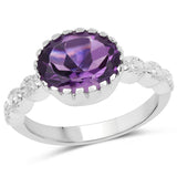 2.15 ct. Genuine Amethyst .925 Sterling Silver Ring