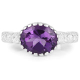 2.15 ct. Genuine Amethyst .925 Sterling Silver Ring