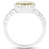 2.80 ct. Genuine Lemon Quartz .925 Sterling Silver Ring