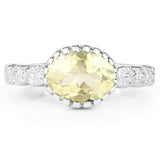 2.80 ct. Genuine Lemon Quartz .925 Sterling Silver Ring