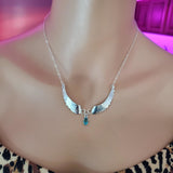 Handmade Silver Forged Sculpted Angel Wings Necklace by Alexa Martha Designs