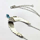 Handmade Silver Forged Sculpted Angel Wings Necklace by Alexa Martha Designs