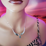 Handmade Silver Forged Sculpted Angel Wings Necklace by Alexa Martha Designs