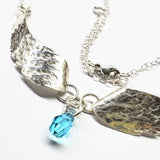 Handmade Silver Forged Sculpted Angel Wings Necklace by Alexa Martha Designs