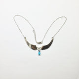 Handmade Silver Forged Sculpted Angel Wings Necklace by Alexa Martha Designs