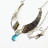 Handmade Silver Forged Sculpted Angel Wings Necklace by Alexa Martha Designs
