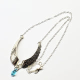 Handmade Silver Forged Sculpted Angel Wings Necklace by Alexa Martha Designs