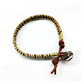 Leather Seed Bead Rattlesnake Tail Weave Bracelet by Alexa Martha Designs