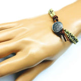 Leather Seed Bead Rattlesnake Tail Weave Bracelet by Alexa Martha Designs