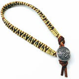 Leather Seed Bead Rattlesnake Tail Weave Bracelet by Alexa Martha Designs