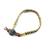 Leather Seed Bead Rattlesnake Tail Weave Bracelet by Alexa Martha Designs