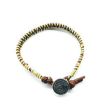 Leather Seed Bead Rattlesnake Tail Weave Bracelet by Alexa Martha Designs