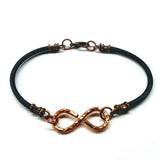 Masculine Sturdy Copper Swivel Infinity Bracelet by Alexa Martha Designs