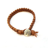 Large Mens Tree of Life Earth Colored Macrame Leather Bracelet by Alexa Martha Designs