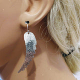 Sterling Silver Hammer Pattern Sculpted Angel Wing Earrings by Alexa Martha Designs