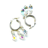Sterling Silver Hoop Sparkly Crystal Drop Dangle Earrings by Alexa Martha Designs
