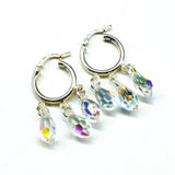 Sterling Silver Hoop Sparkly Crystal Drop Dangle Earrings by Alexa Martha Designs