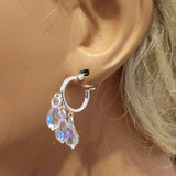 Sterling Silver Hoop Sparkly Crystal Drop Dangle Earrings by Alexa Martha Designs