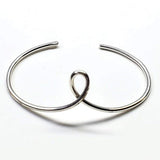 Timeless Classic Silver Reversible Teardrop Awareness Bangle by Alexa Martha Designs