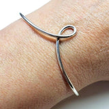 Timeless Classic Silver Reversible Teardrop Awareness Bangle by Alexa Martha Designs