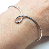 Timeless Classic Silver Reversible Teardrop Awareness Bangle by Alexa Martha Designs
