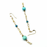 Long 14 K Gold Filled Turquoise Pearl Earrings by Alexa Martha Designs