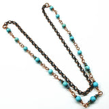 Wire Wrapped 24 Inches Copper Turquoise Necklace by Alexa Martha Designs