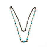 Wire Wrapped 24 Inches Copper Turquoise Necklace by Alexa Martha Designs