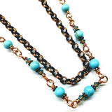 Wire Wrapped 24 Inches Copper Turquoise Necklace by Alexa Martha Designs