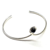 Sterling Silver Blue Bead Ribbon Child Abuse Awareness Teardrop Bangle by Alexa Martha Designs