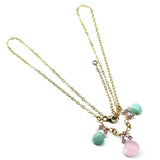 Beautiful Light Pink and Mint Chalcedony 14 Kt Gold Filled Necklace by Alexa Martha Designs