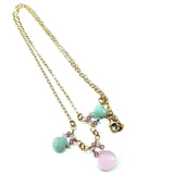 Beautiful Light Pink and Mint Chalcedony 14 Kt Gold Filled Necklace by Alexa Martha Designs