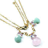 Beautiful Light Pink and Mint Chalcedony 14 Kt Gold Filled Necklace by Alexa Martha Designs