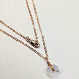 Rose Gold Wire Wrapped Crescent Moonstone Necklace by Alexa Martha Designs