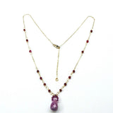 Lavender Jade Drop Gemstone Wire Wrapped 14KT Gold Filled Necklace by Alexa Martha Designs