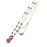 Lavender Jade Drop Gemstone Wire Wrapped 14KT Gold Filled Necklace by Alexa Martha Designs