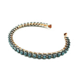 Wire Wrapped Turquoise Crystal Tennis Bracelet Bangle by Alexa Martha Designs