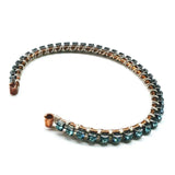 Wire Wrapped Turquoise Crystal Tennis Bracelet Bangle by Alexa Martha Designs