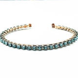 Wire Wrapped Turquoise Crystal Tennis Bracelet Bangle by Alexa Martha Designs