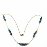 Super Dainty Wire Wrapped Gold Filled Pink Turquoise Gemstone Necklace by Alexa Martha Designs
