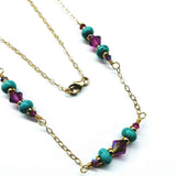 Super Dainty Wire Wrapped Gold Filled Pink Turquoise Gemstone Necklace by Alexa Martha Designs