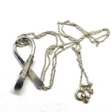 Silver Suicide Prevention Awareness Ribbon Necklace with Purple and Teal Crystals by Alexa Martha Designs