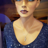 Silver Suicide Prevention Awareness Ribbon Necklace with Purple and Teal Crystals by Alexa Martha Designs