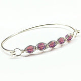 Larger Oval Shaped Swarovski Crystal Bar Bangle Bracelet by Alexa Martha Designs