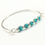 Larger Oval Shaped Swarovski Crystal Bar Bangle Bracelet by Alexa Martha Designs