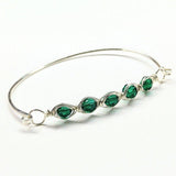 Larger Oval Shaped Swarovski Crystal Bar Bangle Bracelet by Alexa Martha Designs